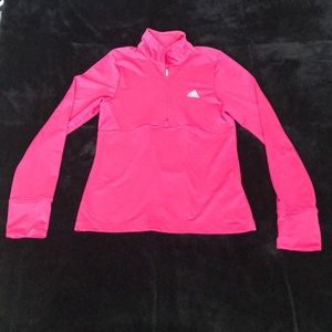 Pink adidas light weight half zip pullover